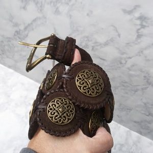 NWT Brighton Concho western suede belt.